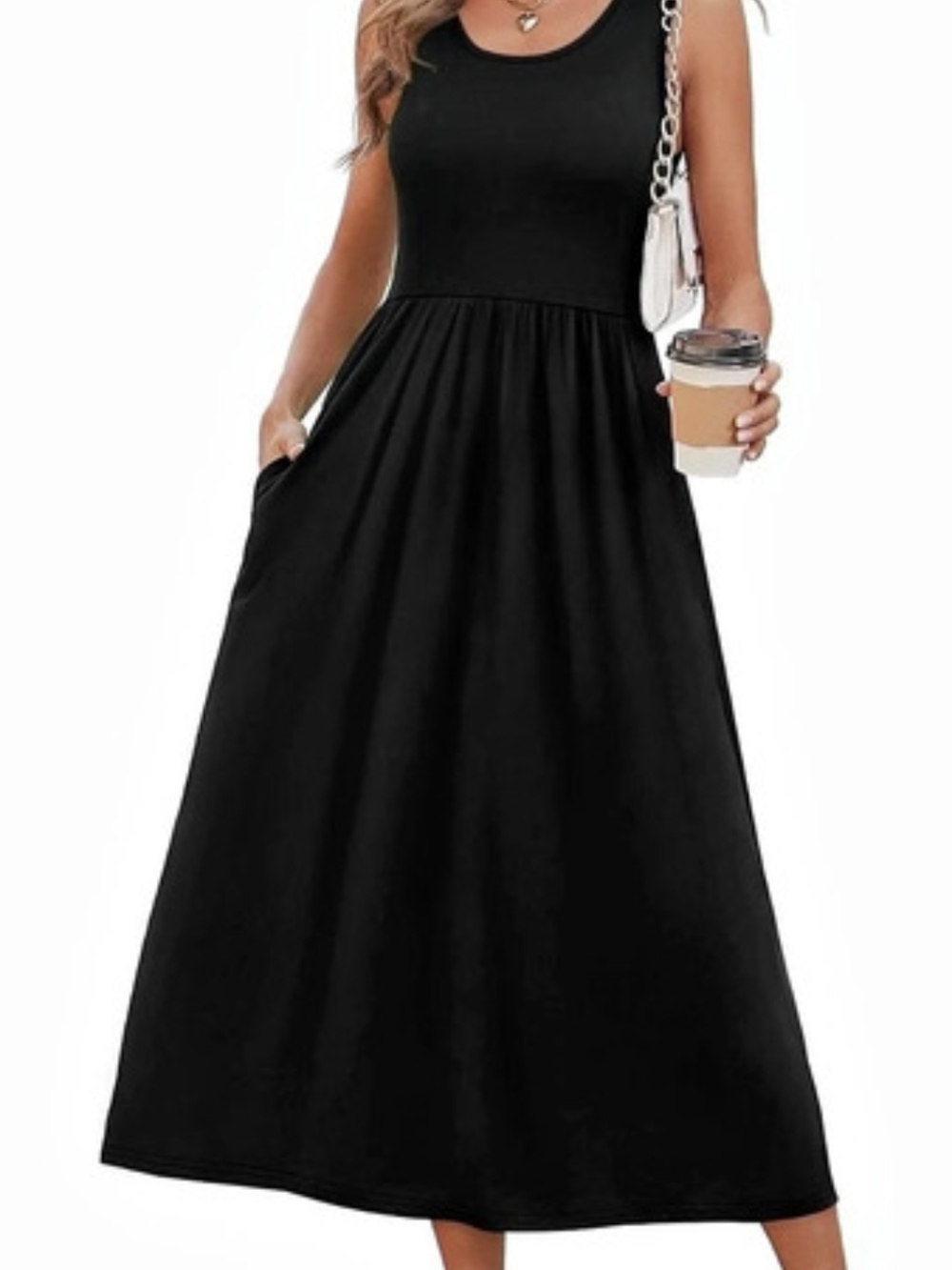 Black Empire Midi Dress